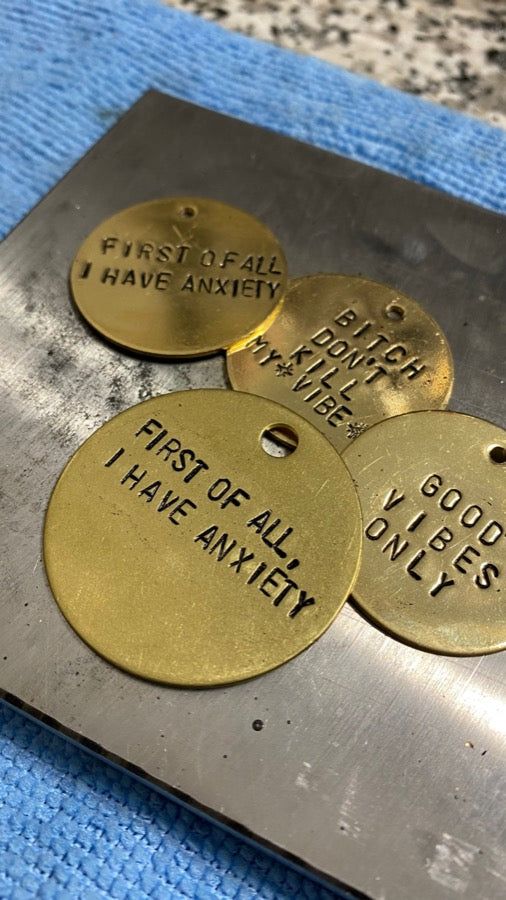 extra large 1.5” gold personalized tag